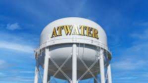 The top of the Atwater water tower