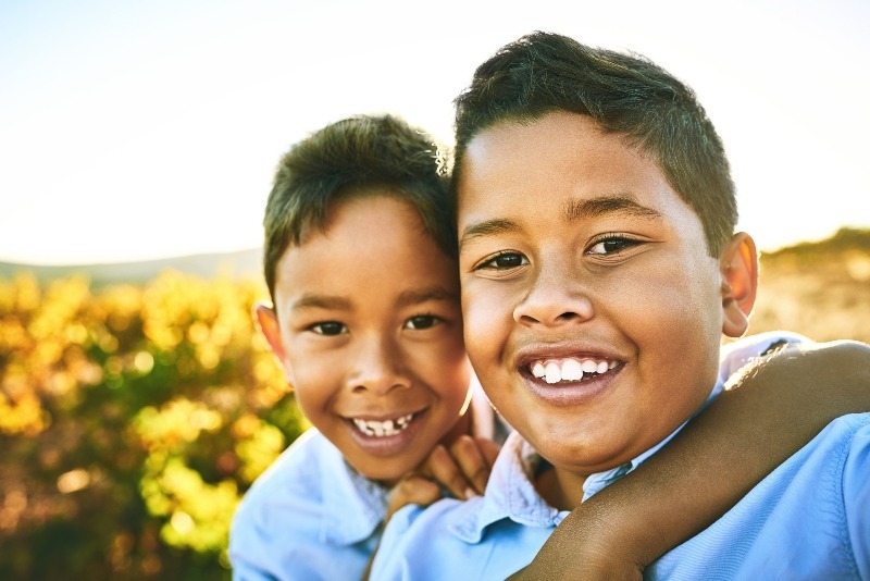 Two young boys out together