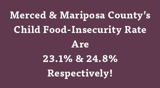 Merced and Mariposa County's Child Food-Insecurity Rate Are 23.1% & 24.8% Respectively!